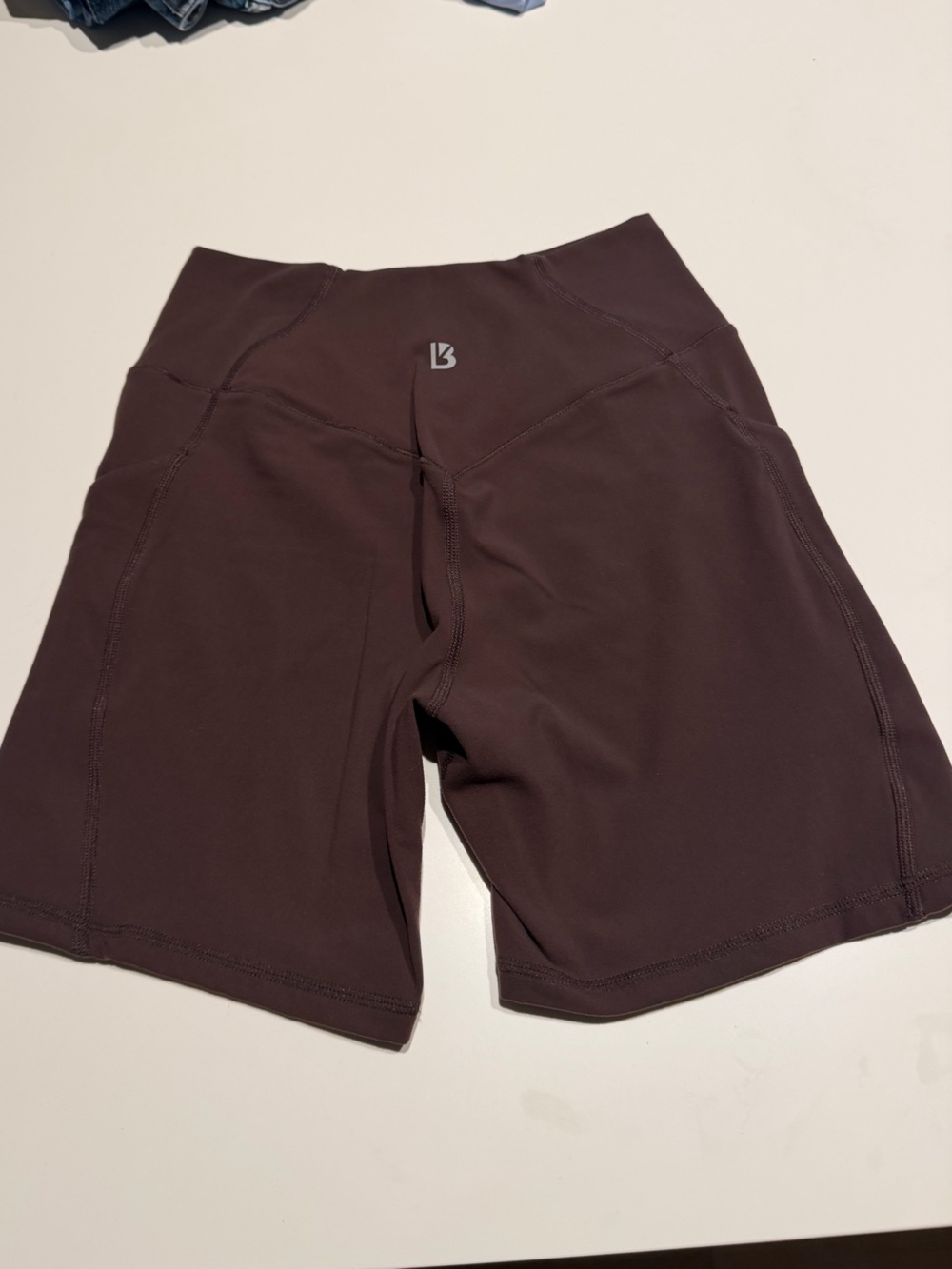 BuffBunny High-Waist Bike Shorts in Deep Brown - Picture 2 of 3